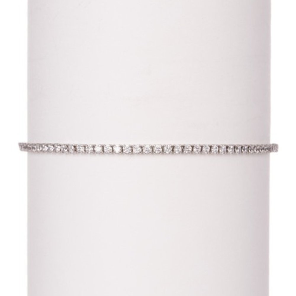 Savvy Cie Sterling Silver CZ Pull Tennis Bracelet